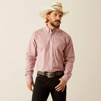 ARIAT MENS SOLID SLUB CLASSIC FIT SHIRT - BRICK