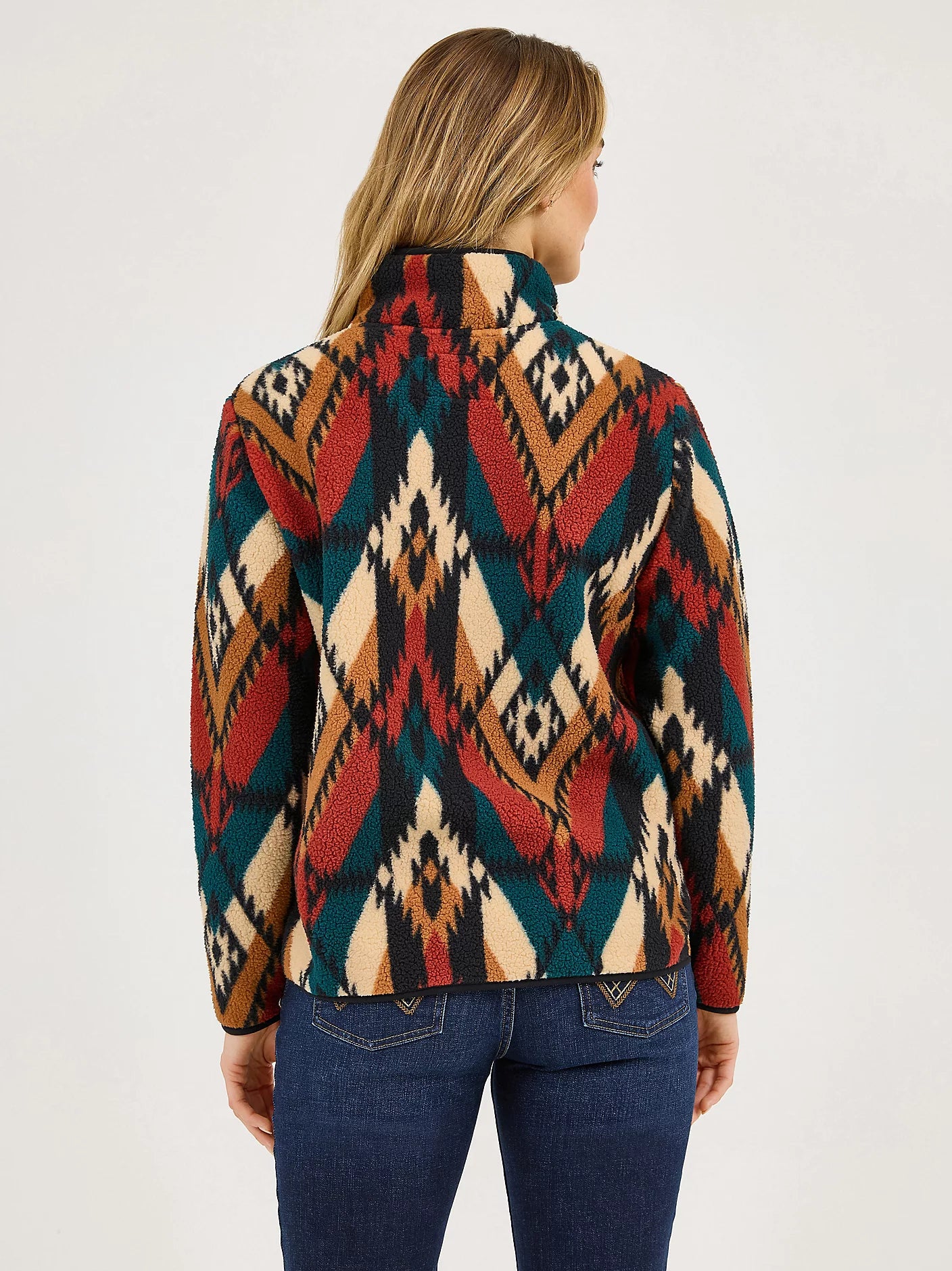 WRANGLER WOMENS RETRO QUARTER ZIP SHERPA PULLOVER