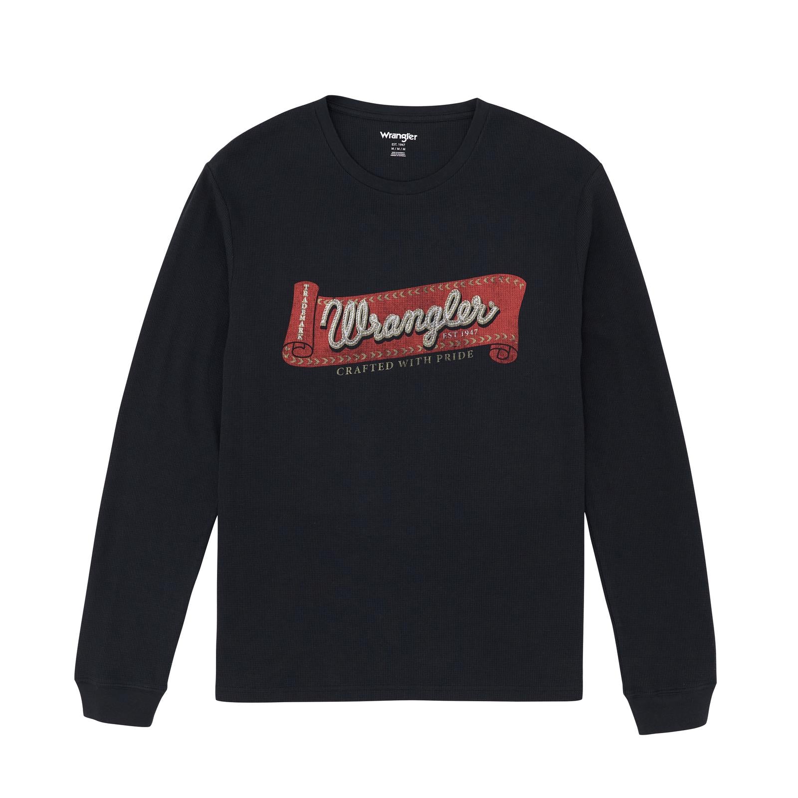 WRANGLER MENS LONG SLEEVE THERMAL - JET BLACK