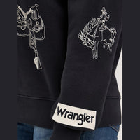 WRANGLER WOMENS ICONS PULLOVER SWEATSHIRT - BLACK