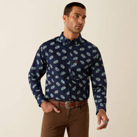 ARIAT MENS JACY FITTED SHIRT - NAVY
