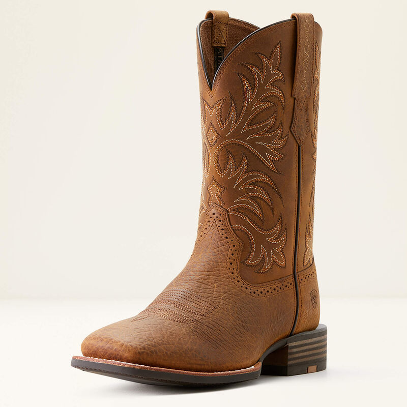 Bottes Cowboy Homme El Dorado - Taille 8.5 D - Marron - Style Western 2100 - Cuir - Occasion Très Bon état