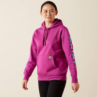 ARIAT WOMENS REBAR GRAPHIC HOODIE - WILLOWHERB/MAUI BLUE