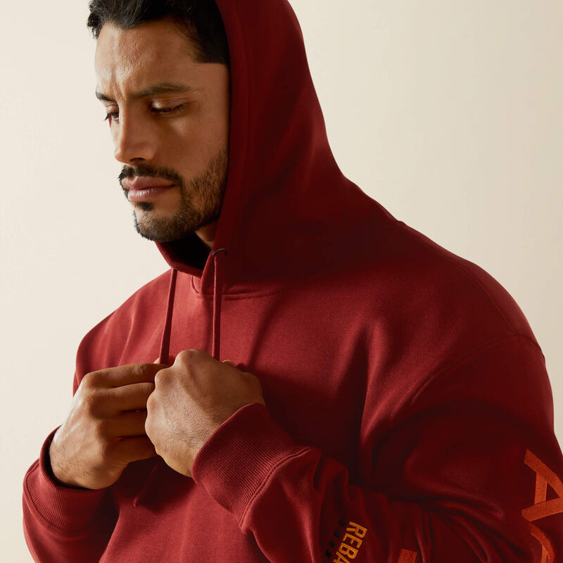 ARIAT MENS REBAR GRAPHIC HOODIE - RUSSET BROWN
