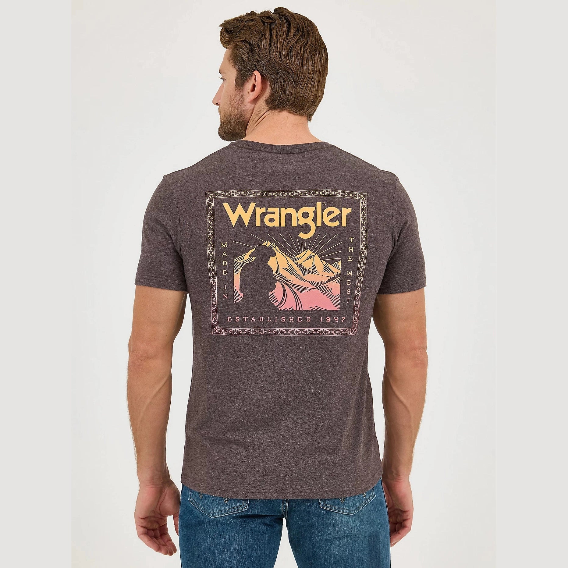 WRANGLER MENS BACK GRAPHIC TEE - DESERT BISTRE