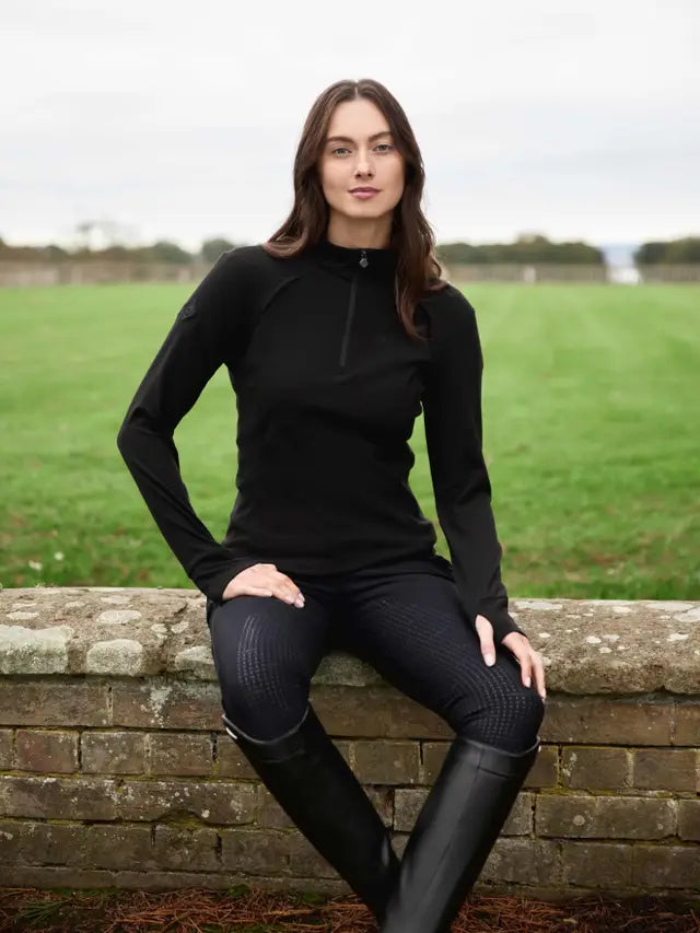 LEMIEUX FRANCES QUARTER ZIP FLEECE  - BLACK