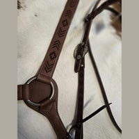 AZTEC TOOLED  HEADSTALL & BREAST COLLAR SET