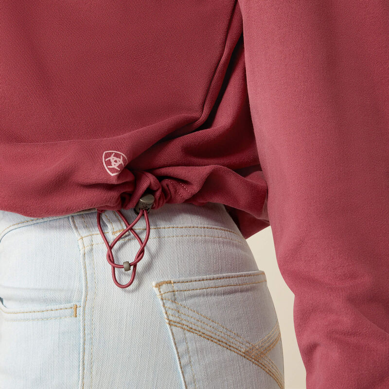 ARIAT WOMENS COWGIRL TOUGH SWEATSHIRT - DRY ROSE