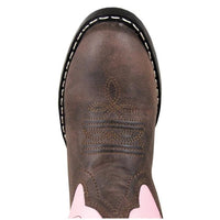 SMOKY MOUNTAIN YOUTH GIRLS MONTEREY COWBOY BOOT - BROWN/PINK