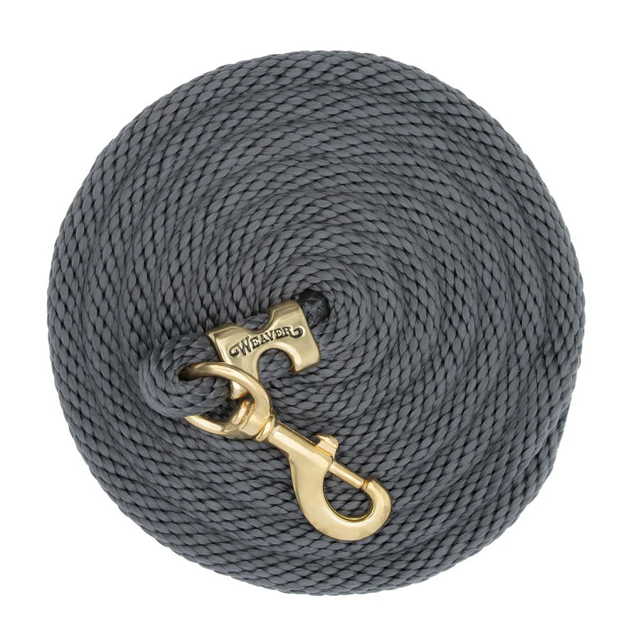 WEAVER LEATHER POLY LEAD ROPE 10' WITH SOLID BRASS SNAP - SOLID COLORS