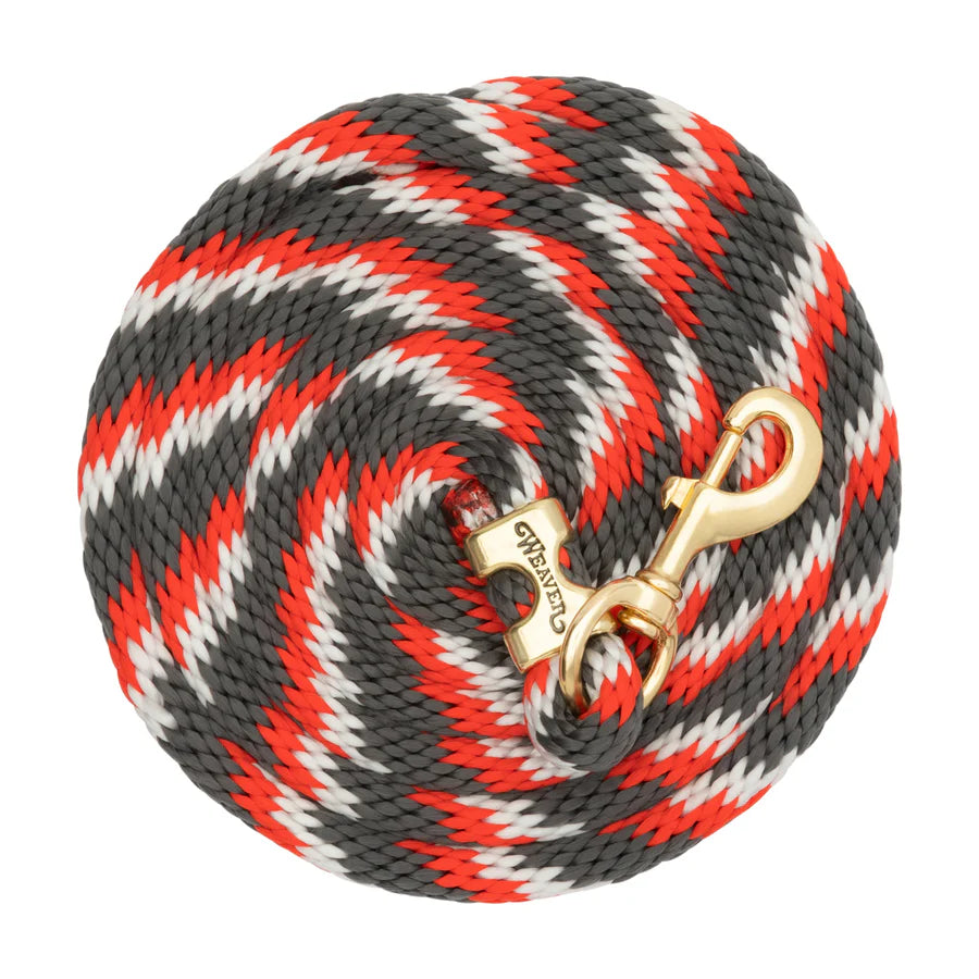WEAVER LEATHER POLY LEAD ROPE 10' WITH SOLID BRASS SNAP - RIBBON