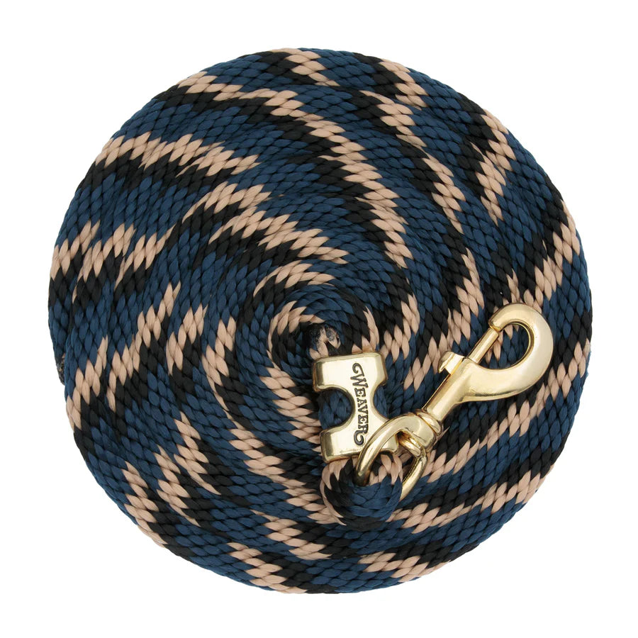 WEAVER LEATHER POLY LEAD ROPE 10' WITH SOLID BRASS SNAP - RIBBON