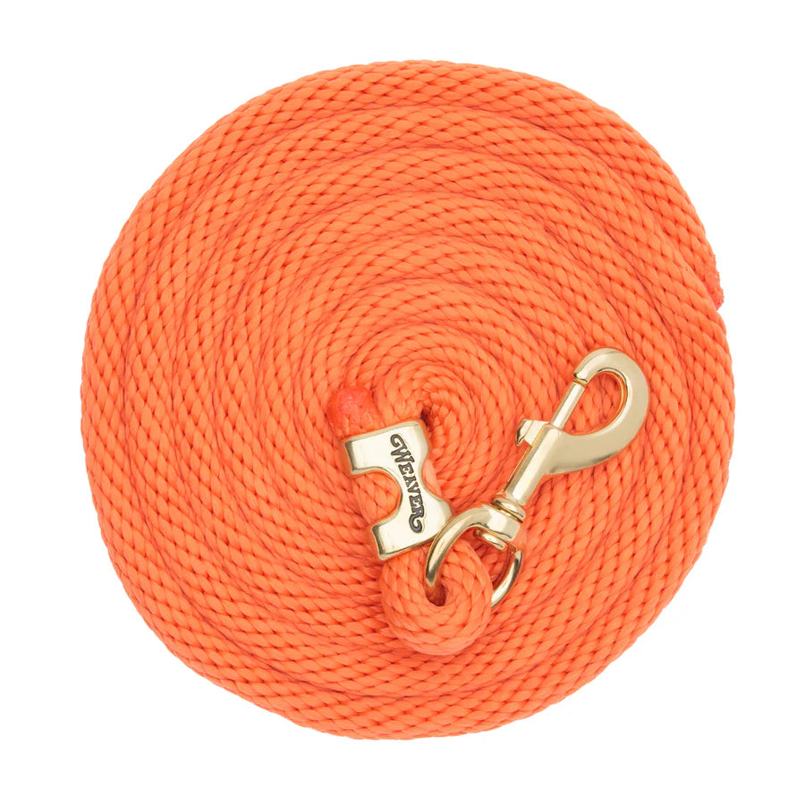 WEAVER LEATHER POLY LEAD ROPE 10' WITH SOLID BRASS SNAP - SOLID COLORS