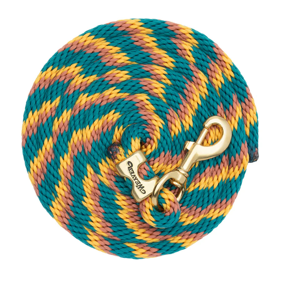 WEAVER LEATHER POLY LEAD ROPE 10' WITH SOLID BRASS SNAP - RIBBON