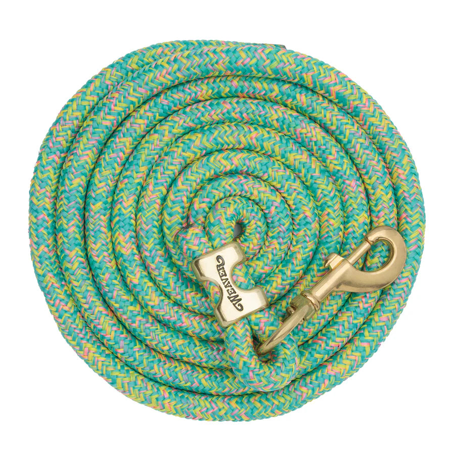 WEAVER LEATHER POLY LEAD ROPE 10' WITH SOLID BRASS SNAP - MOSAIC