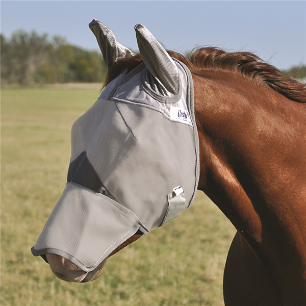 CASHEL CRUSADER FLY MASK LONG WITH EARS - HORSE GREY