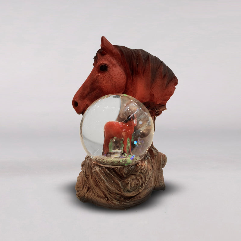 HORSE with Foal Glitter Snow Globe