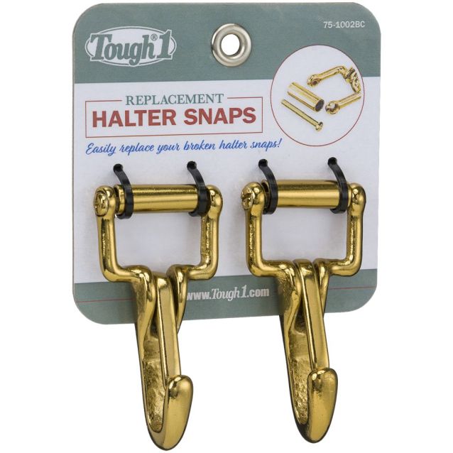 REPLACEMENT HALTER SNAPS 2 PACK - BRASS PLATED