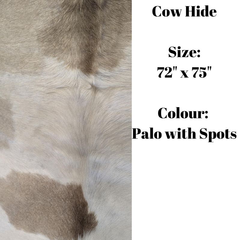 COW HIDE PALO WITH SPOTS 72" X 75"