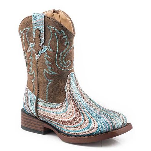 Glitter square toe boots best sale