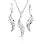 MONTANA SILVERSMITHS ALL ABOUT THE CURVE FEATHER JEWELRY SET