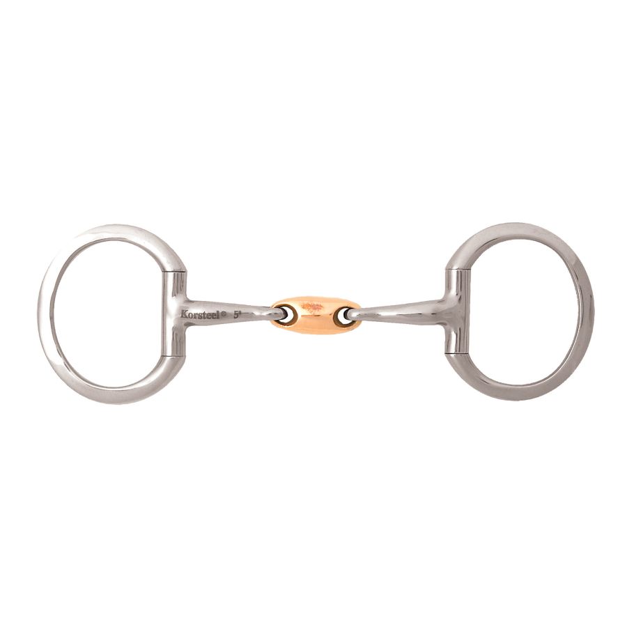 KORSTEEL COPPER OVAL EGGBUTT SNAFFLE BIT 4"