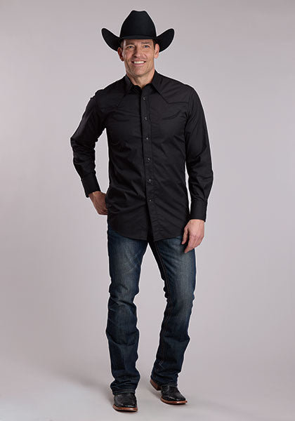 ROPER MENS SOLID BROADCLOTH - BLACK