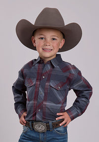 ROPER BOYS SNAP WOVEN PLAID SHIRT