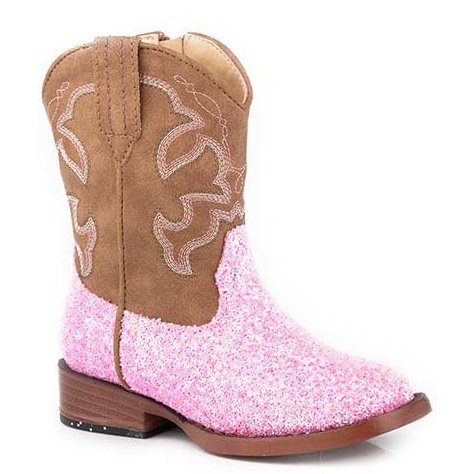 ROPER TODDLERS PINK GLITTER WESTERN BOOT