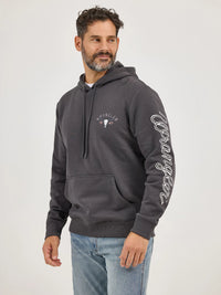 WRANGLER MENS LONG LIVE COWBOYS HOODIE - WORN GREY