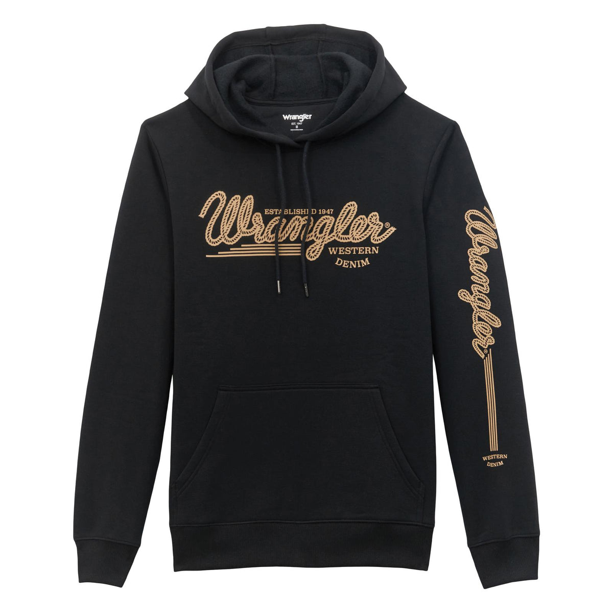 WRANGLER MENS WESTERN HOODIE - JET BLACK