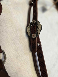 AZTEC TOOLED  HEADSTALL & BREAST COLLAR SET