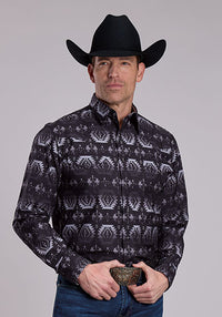 ROPER MENS OMBRE AZTECS PRINT - BLACK