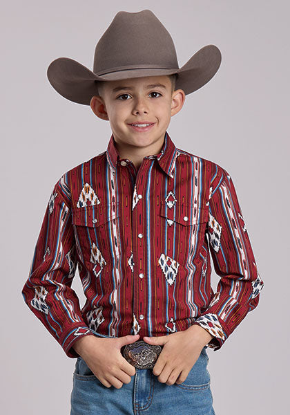 ROPER BOYS VINTAGE STRIPE VERTICAL DESIGN - RED