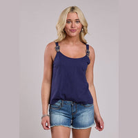 Roper Womens Cotton Slub Tank Top - Navy