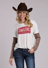 ROPER WOMENS POLY RAYON JERSEY DOUBLE LAYER TEE