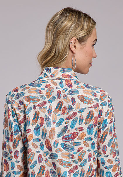 ROPER WOMENS FEATHERS PRINTED RAYON SHIRTS