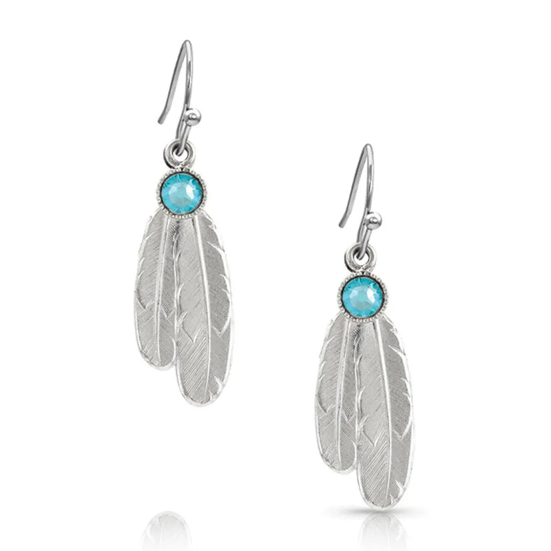 MONTANA SILVERSMITHS GIFT OF FREEDOM FEATHER EARRINGS