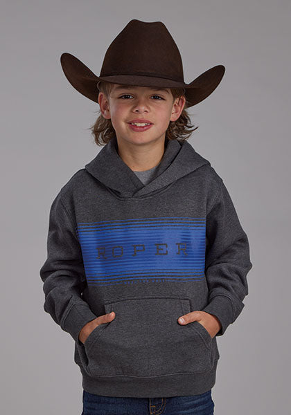 ROPER BOYS HOODIE - GREY/BLUE