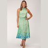 CLEARANCE - ROPER WOMENS MIDI DRESS IN SOFT CREPE - MINT GREEN