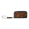 MYRA BISON CANYON BLOOMS HAND TOOLED CLUTCH WALLET