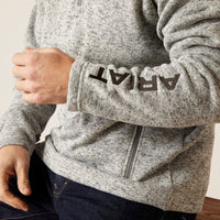 ARIAT CALDWELL LOGO 1/4 ZIP SWEATER - NULLA HEATHER