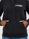 WRANGLER WOMENS RETRO LOGO ARM HOODIE - BLACK