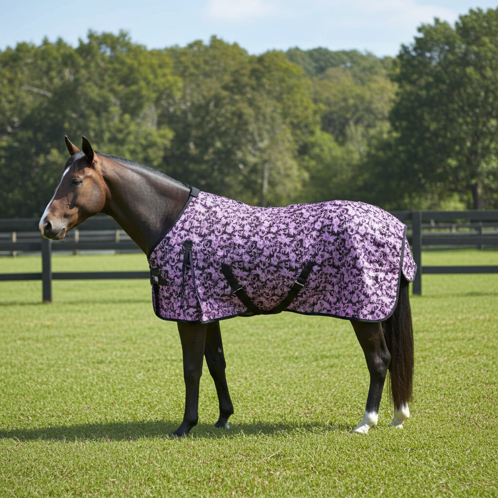 Nordic Star Fly Sheet Purple Leaf Motif - Standard Neck