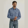 WRANGLER MENS COMPETITION WESTERN SHIRT - BLUE