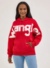 WRANGLER WOMENS BOLD LOGO HOODIE - BERRY RED