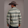 STETSON MENS SERAPE DOBBY WESTERN SHIRT - TWILL STRIPE