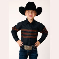 ROPER BOYS BORDER STRIPE WESTERN SHIRT