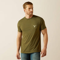 ARIAT MENS ROPED DIAMOND TEE SHIRT - MILITARY HEATHER