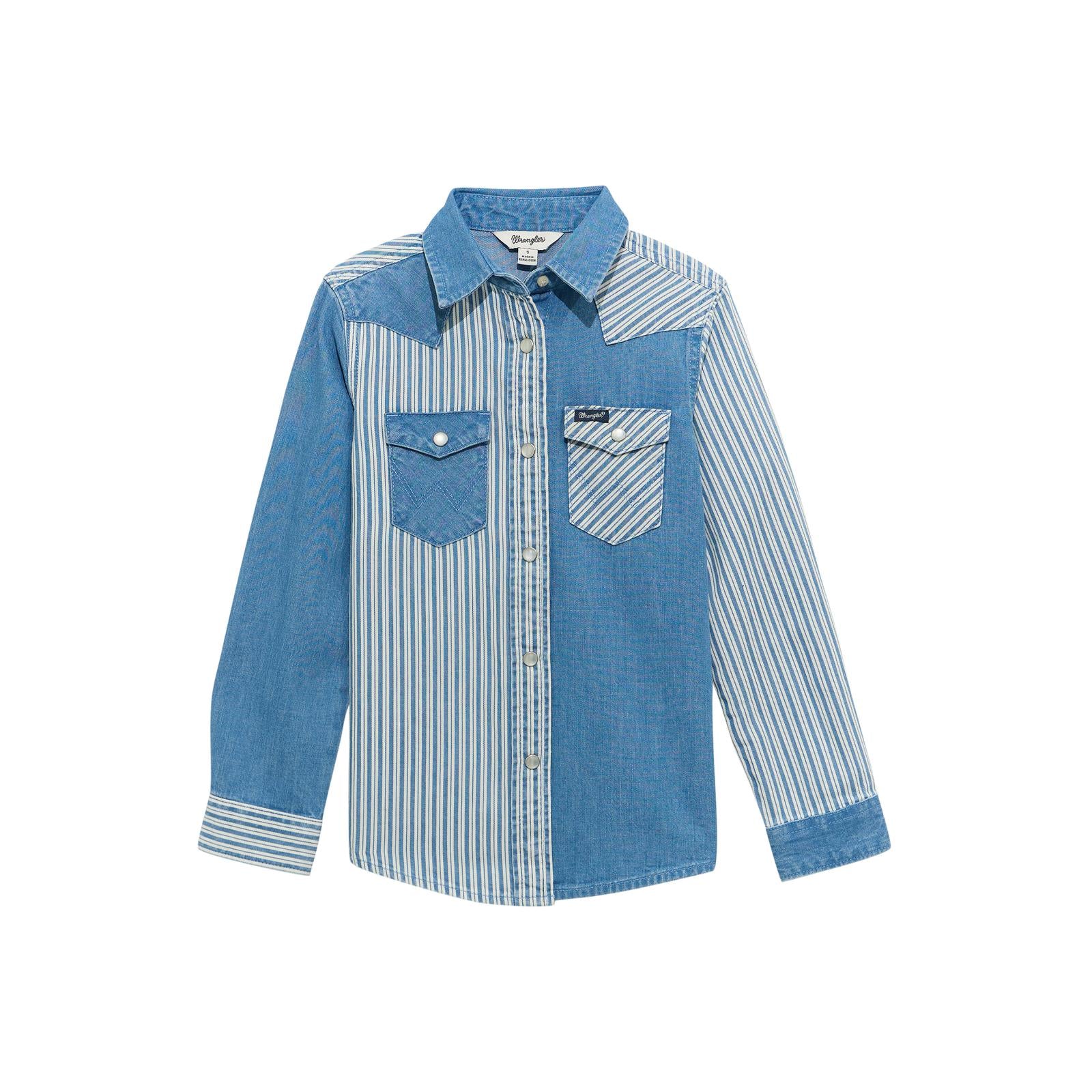 2026 - WRANGLER GIRLS DENIM SNAP SHIRT - DENIM